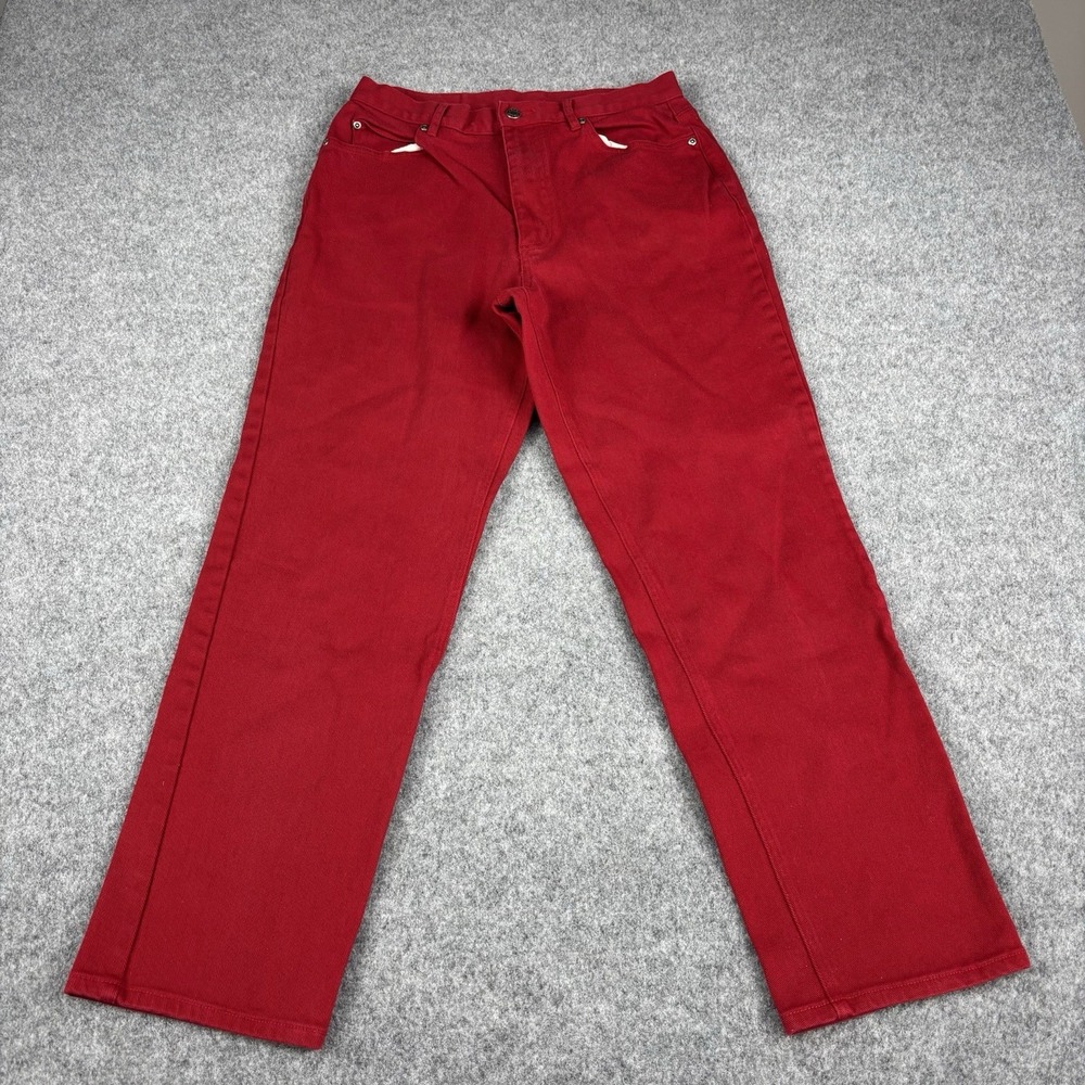 Crazy Horse Jeans Women's (Fits 29x28) Red Straight Leg Y2K Retro‎ Style Stretch